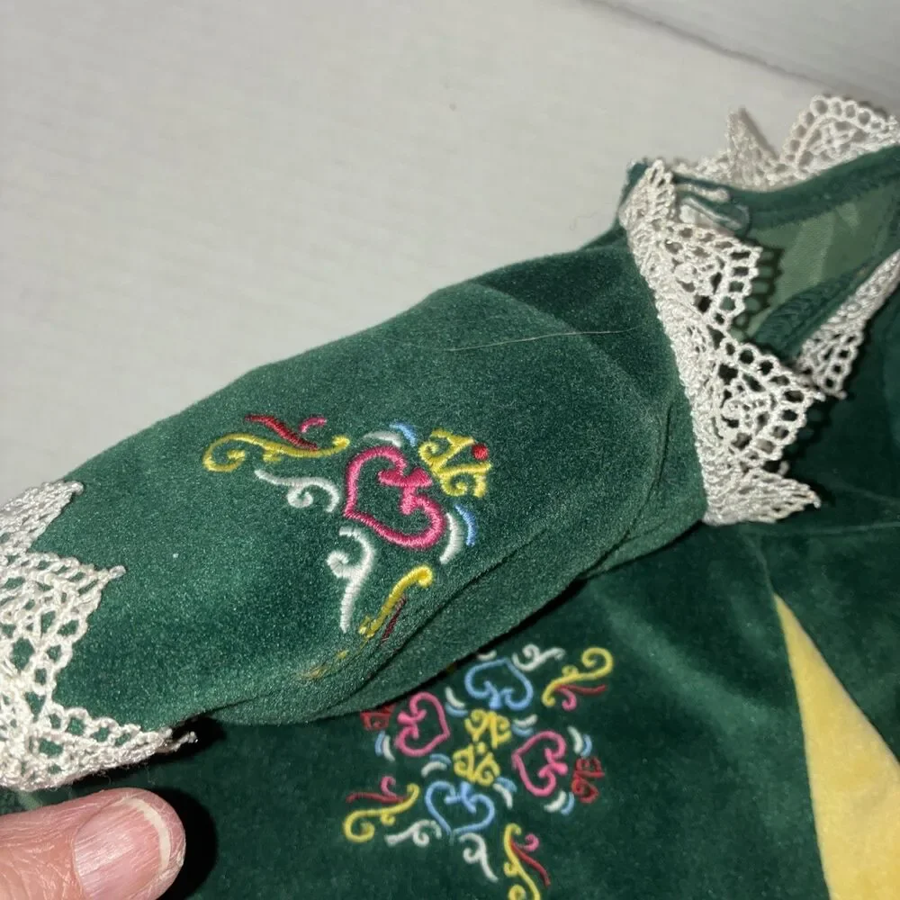 Vintage Build-A-Bear Irish Step Dancer Green Velvet Dress St. Patty’s Costume